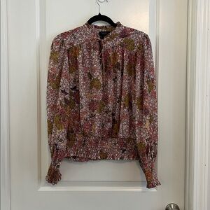 RACHEL Rachel Roy Multicolor Floral ruched Blouse size medium